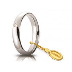 Fede 1AR Comoda 4 mm Oro Bianco con Diamante