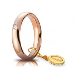 Fede 1AR Comoda 4 mm Oro Rosa con Diamante